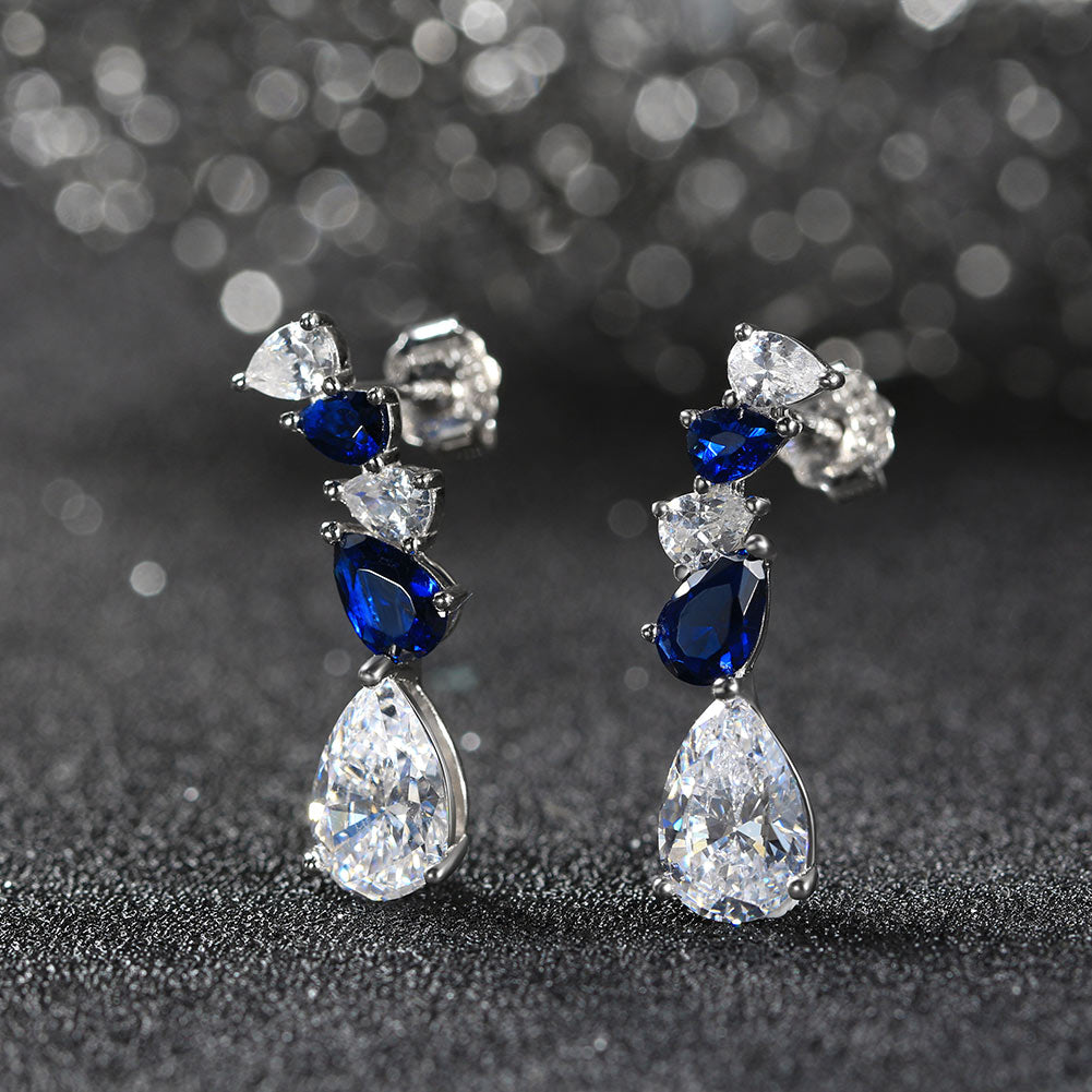 Sapphire Rain Drop Earrings