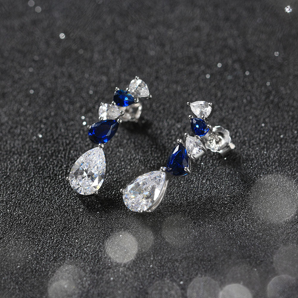 Sapphire Rain Drop Earrings