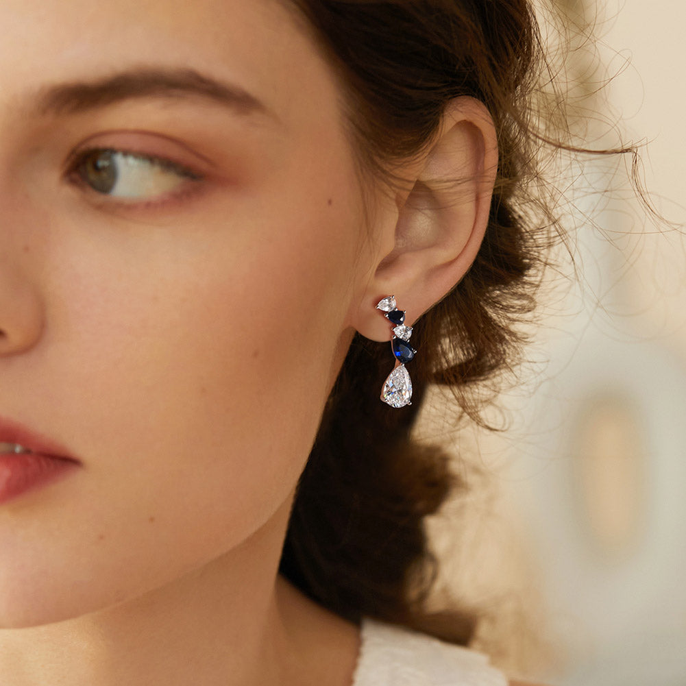 Sapphire Rain Drop Earrings